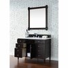 James Martin Vanities Brittany 48in Single Vanity, Burnished Mahogany w/ 3 CM White Zeus Quartz Top 650-V48-BNM-3WZ